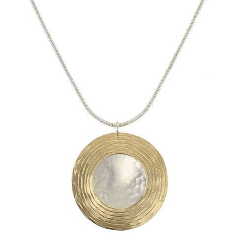 Large Textured Ring and Disc Necklace