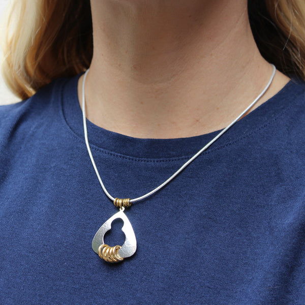 Cutout Triangle with Rings Necklace