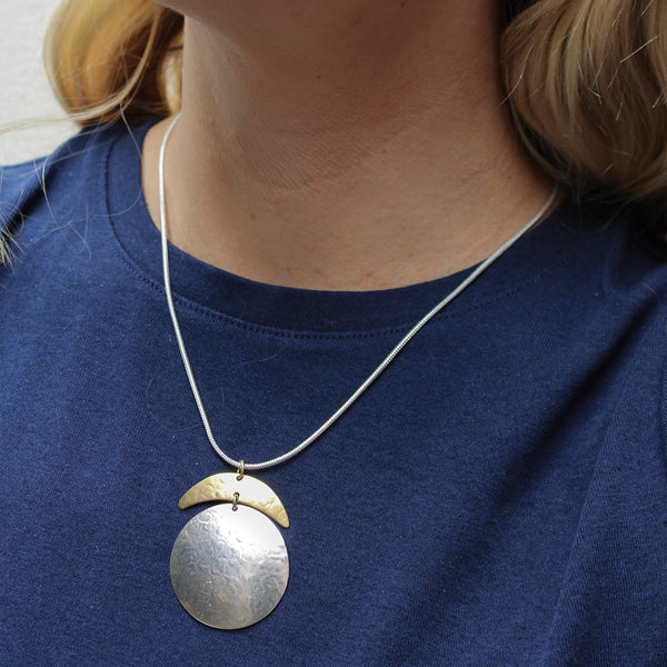 Crescent and Disc Necklace