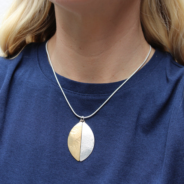 Half and Half Oval Necklace