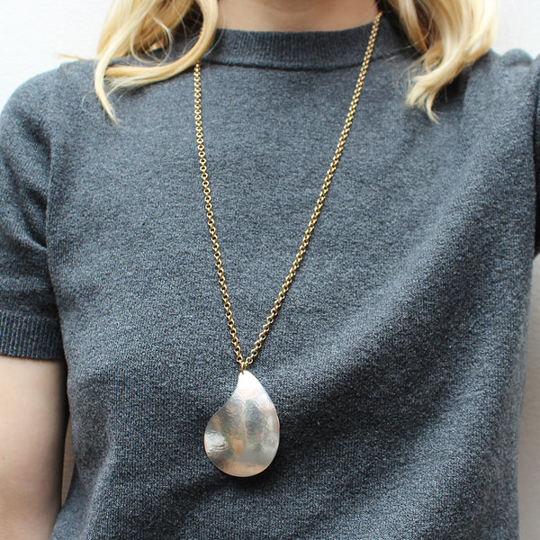 Large Paisley Long Necklace