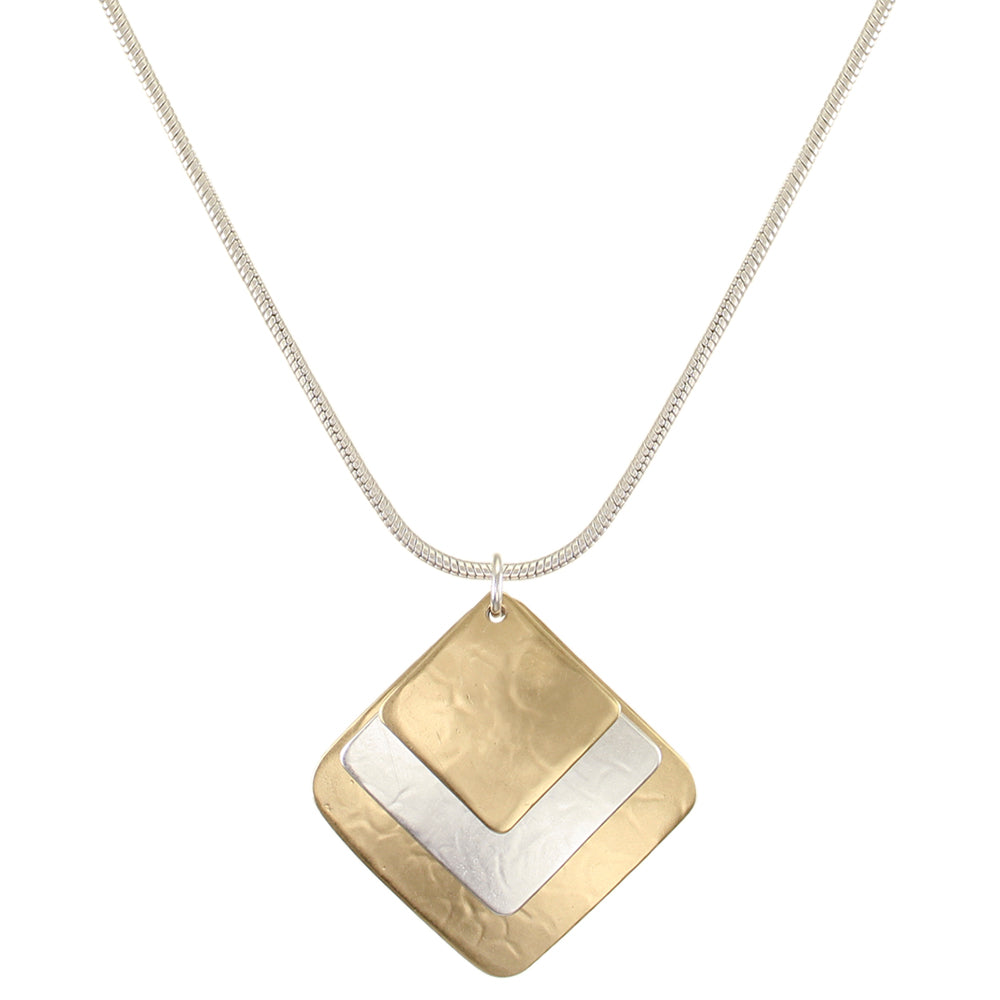 Hammered Squares Necklace