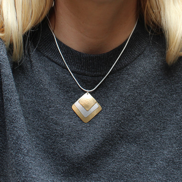 Hammered Squares Necklace