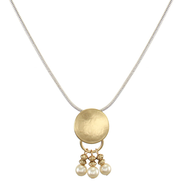 Small Disc with Pearls Necklace