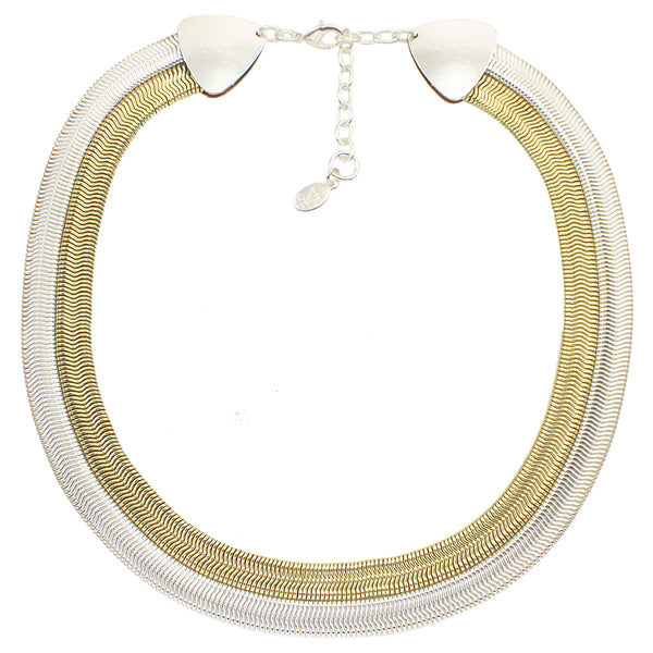 Double Snake Chain Choker Necklace