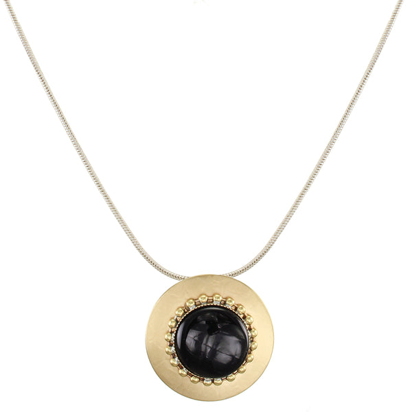 Large Black Disc Necklace