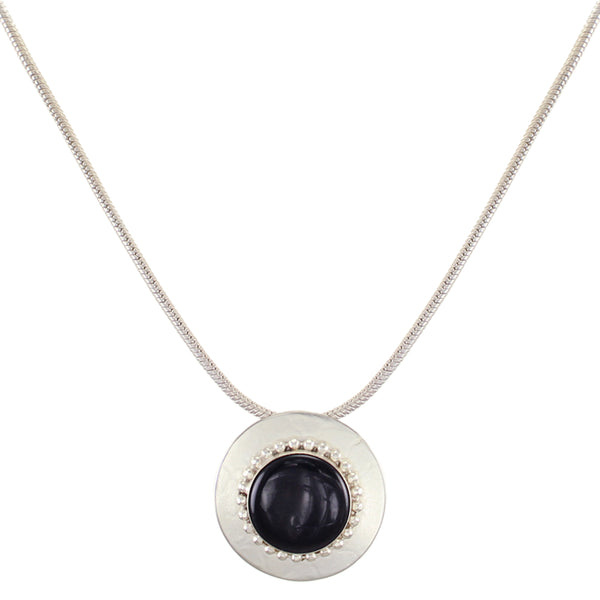 Small Black Disc Necklace