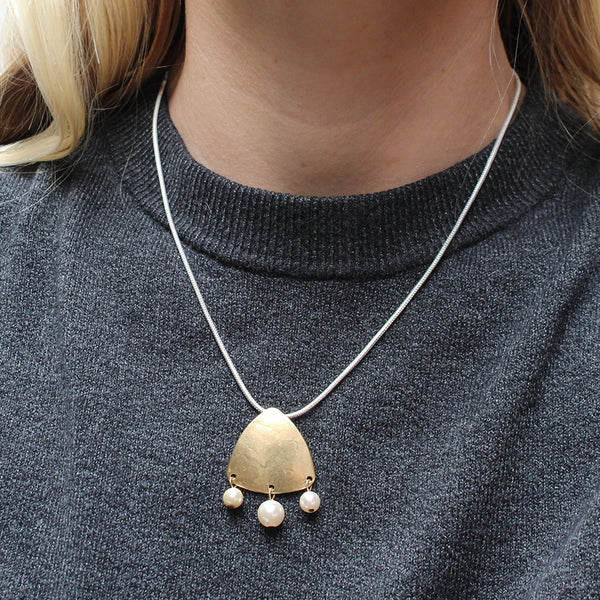 Triangle with Pearls Necklace