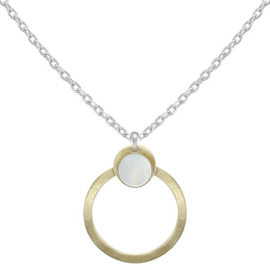 Mother of Pearl Disc with Hoop Necklace