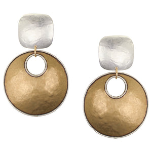 Square with Disc and Wire Outline Marjorie Baer Vintage Clip Earring