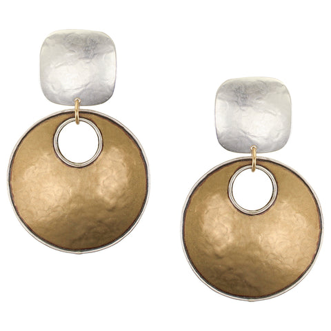 Square with Disc and Wire Outline Marjorie Baer Vintage Clip Earring