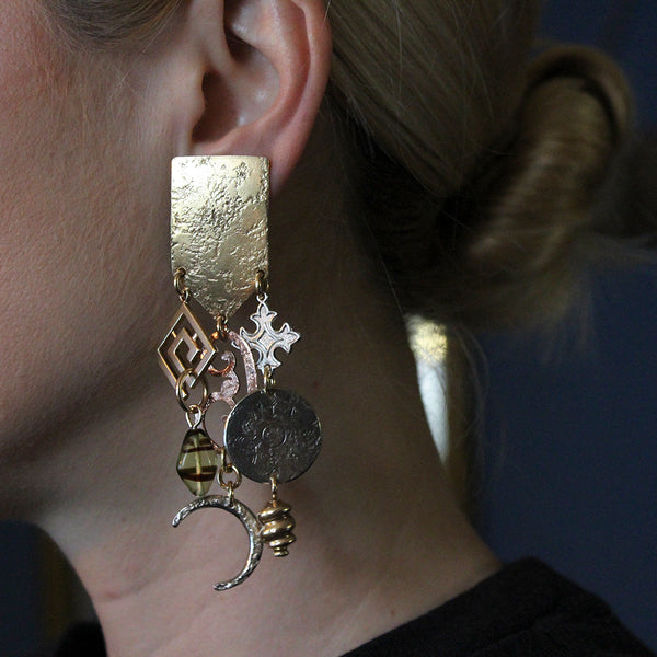 Large Charms Marjorie Baer Vintage Clip Earring