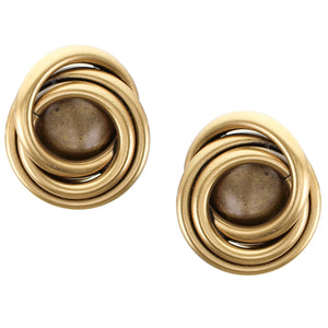 Extra Large Brass Knot Marjorie Baer Large Clip Earring