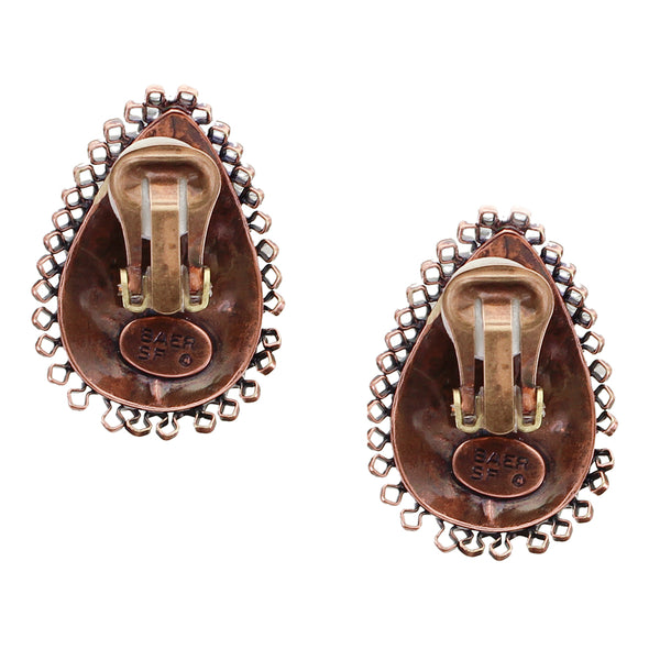 Copper Coffee Bean Marjorie Baer Vintage Clip Earring