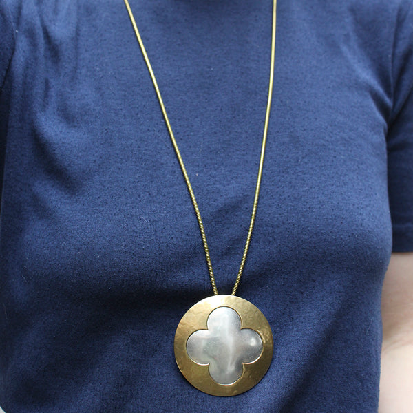 Two Tone Pendant Long Marjorie Baer Vintage Necklace