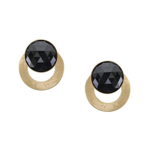 Faceted Cabochon with Ring Post Earring