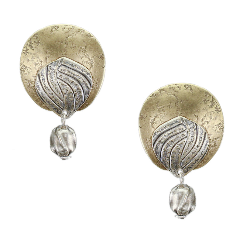 Oval with Inverted Teardrop and Bead Post or Clip Earring