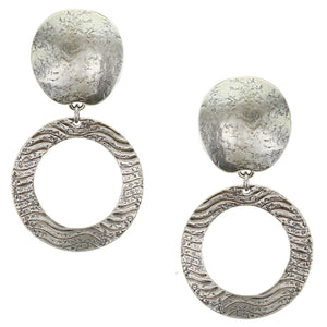 Domed Oval with Patterned Wide Ring Post or Clip Earring