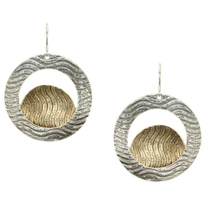 Patterned Ring with Patterned Disc Wire Earring