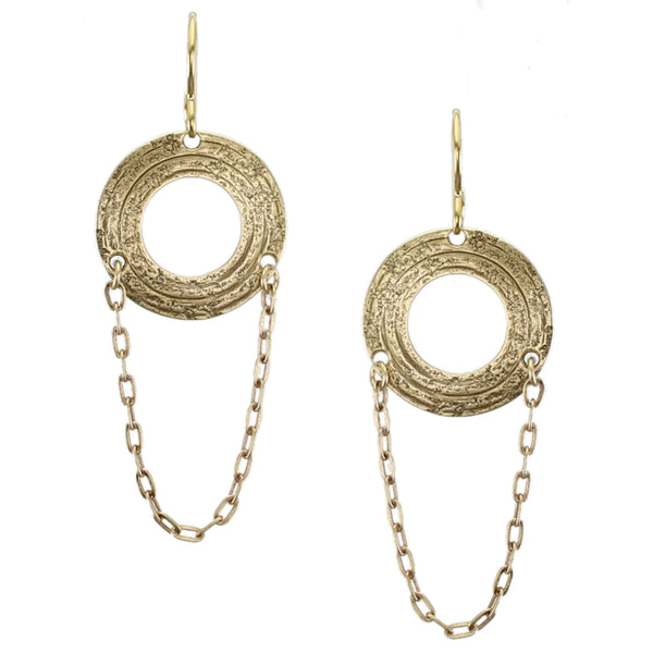 Small Cutout Disc with Chain Wire Earring