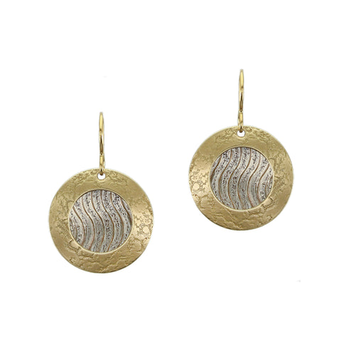 Ring with Wavy Patterned Disc Wire Earring