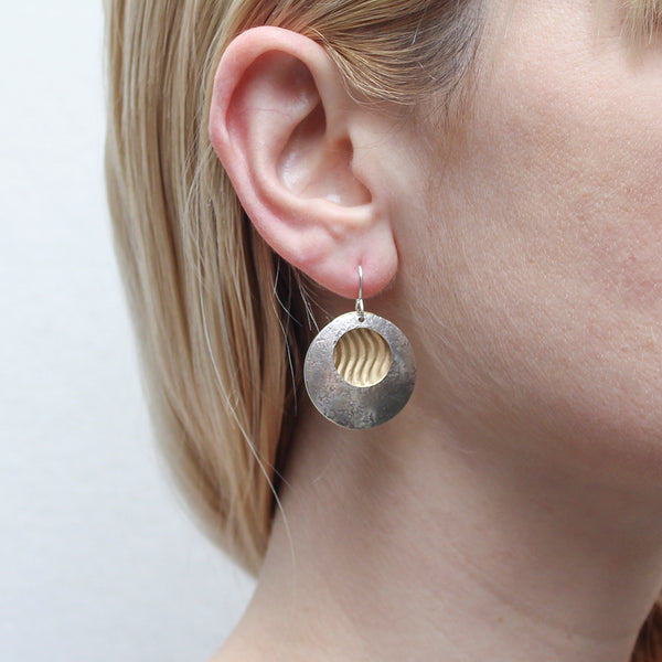 Medium Cutout Disc with Patterned Disc Wire Earring