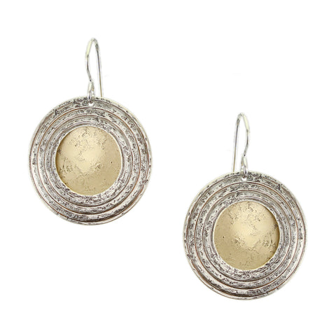 Medium Disc with Patterned Ring Wire Earring