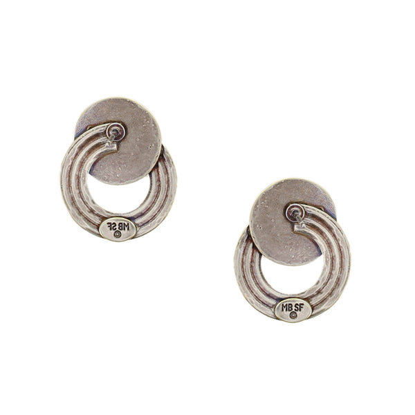 Small Disc with Split Patterned Ring Post Earring