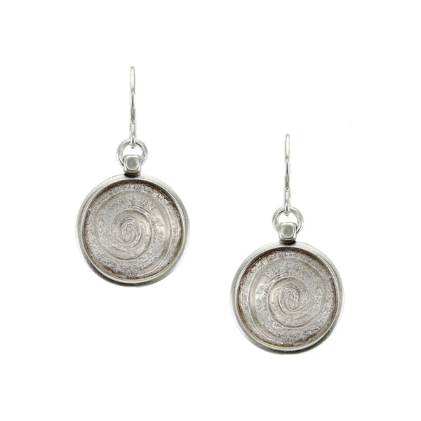 Rimmed Spiral Disc Wire Earring