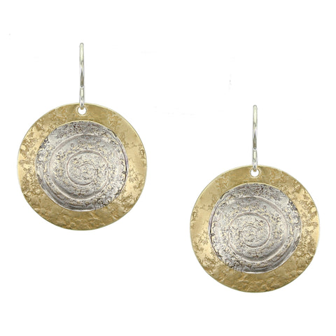Swirl Patterned Disc Wire Earring