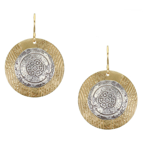 Flower Patterned Disc Wire Earring