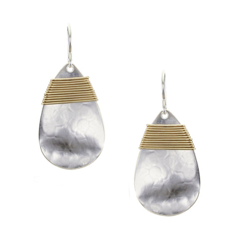 Medium Hammered Wire Wrapped Teardrop Wire Earring