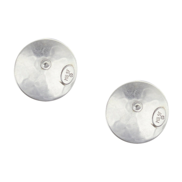 Medium Dished Disc with Bead and Small Ring Post or Clip Earring