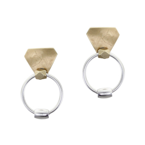Medium Diamond with Beads and Ring Post Earring