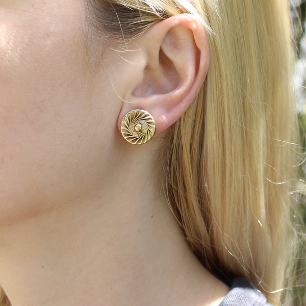 Flat Spiral with Dome Post Earring