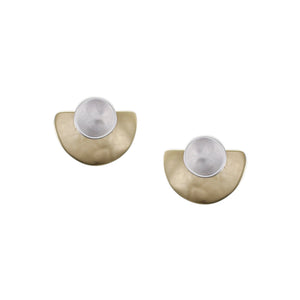 Dished Disc with Semi Circle Post or Clip Earring