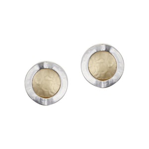 Folded Ring with Disc Post or Clip Earring