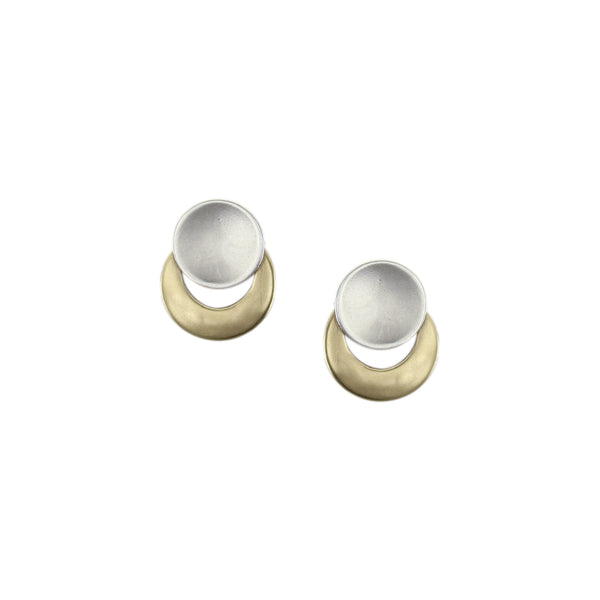 Small Dished Disc with Crescent Post Earring