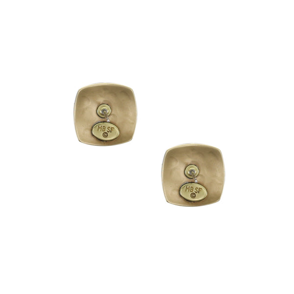 Stacked Rounded Squares Post Earring