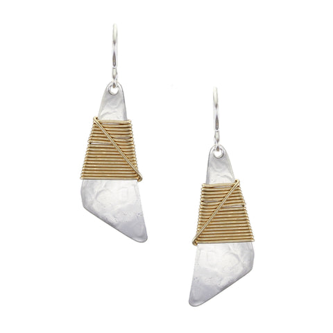 Fin with Crossed Wire Wrapping Wire Earring