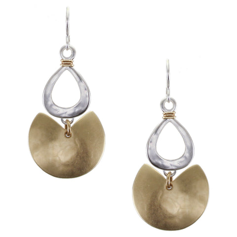 Wire Wrapped Cutout Teardrop with Semi Circle Wire Earring
