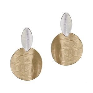 Medium Concave Pointed Oval with Disc Post Earring