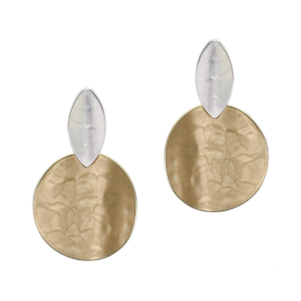 Medium Concave Pointed Oval with Disc Post Earring