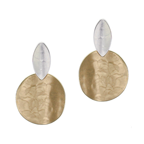 Medium Concave Pointed Oval with Disc Post Earring
