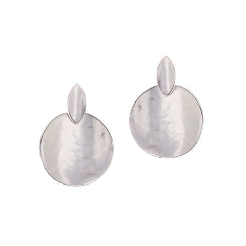Small Concave Pointed Oval with Disc Post Earring