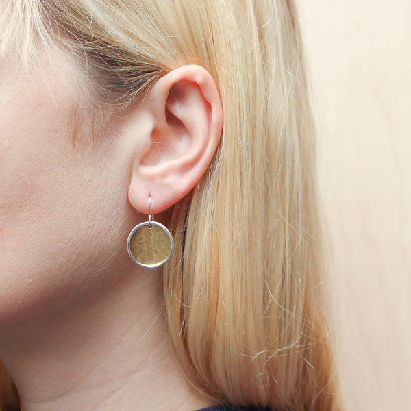 Concave Disc with Ring Wire Earring