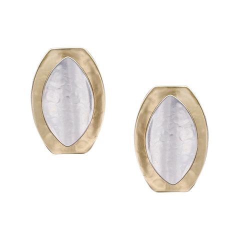 Layered Concave Ovals Clip Earring