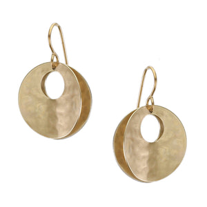 Medium Back to Back Concave Cutout Discs Wire Earring