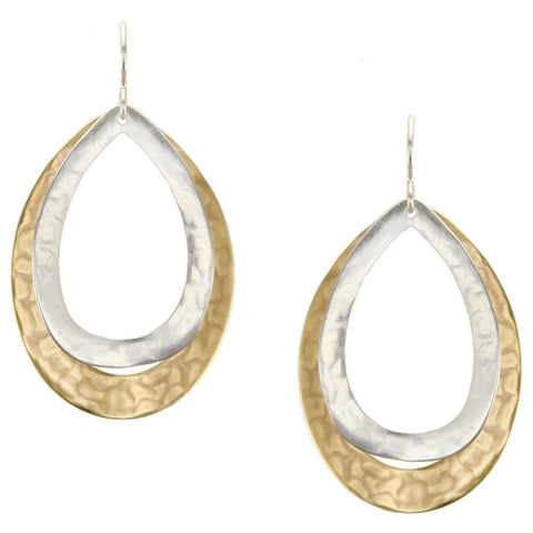 Large Tiered Teardrop Hoops Wire Earring