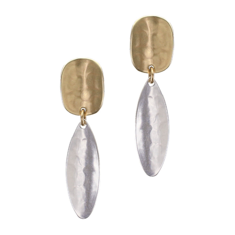 Concave Oval with Long Concave Oval Post Earring